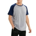 thumbnail image 1 of Youloveit Men's Raglan Sleeve Baseball Raglan Tee Shirt T Shirts Stretch Short Sleeve Round Neck Workout Tee Shirts, Up To Size 3XL, 1 of 7