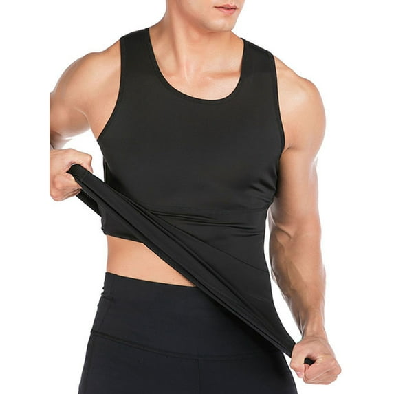 Youloveit Men's Seamless Elastic Slimming Waist Training Vest Slim Sweatshirt Fitness Exercise Abdominal Muscle Slimwear
