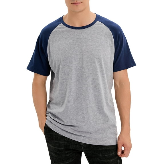 Youloveit Mens Casual Short Sleeve Plain Baseball Tees Round Neck Loose Fit Henley T-Shirt Athletic Raglan Sleeve T-Shirts