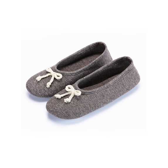 Youloveit Women's Girls Winter Knit Slipper Soft Breathable Memory Foam House Slippers Shoes Slide On Ballerina Cotton Slippers Anti-Skid Sole Indoor/Outdoor Slippers Shoe