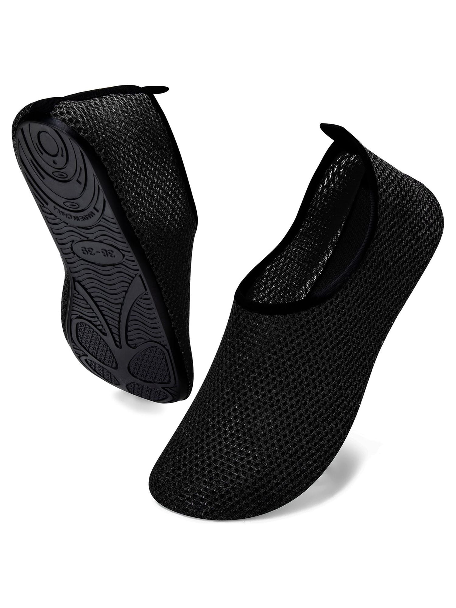 VIFUUR Water Sports Shoes Barefoot Quick-Dry Aqua Yoga Socks Slip-on for  Men Women Black, 5.5-6.5 Women/4.5-5.5 Men 