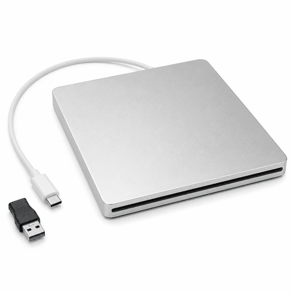Youmation External USB-C SuperDrive DVD CD Drive, Portable CD/DVD Reader Burner for Apple MacBook Pro/Air/iMac, ASUS DELL Laptop Plug & Play (Silver)