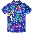 thumbnail image 1 of Aideaone Boy's Button Down Hawaiian Shirts Short Sleeve Cool Cartoon Print Tops for 7-14 Years, 1 of 7