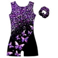thumbnail image 1 of Aideaone Girl Gymnastic Leotards with Hair Scrunchie Sparkle Dance Unitards for 4-12Years, 1 of 7