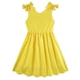 thumbnail image 1 of Aideaone Girls Dresses Sleeveless Summer Dress Bowknot Strap Polka Dot V Neck Sundress Yellow 3-10T, 1 of 7