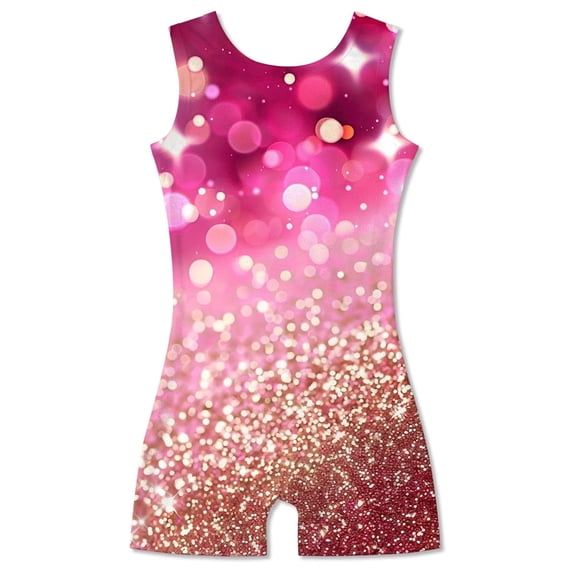 Aideaone Girls Gymnastics Leotards Toddler Unitard Biketard Clothes Cute Kid Dance Outfit 2-10T