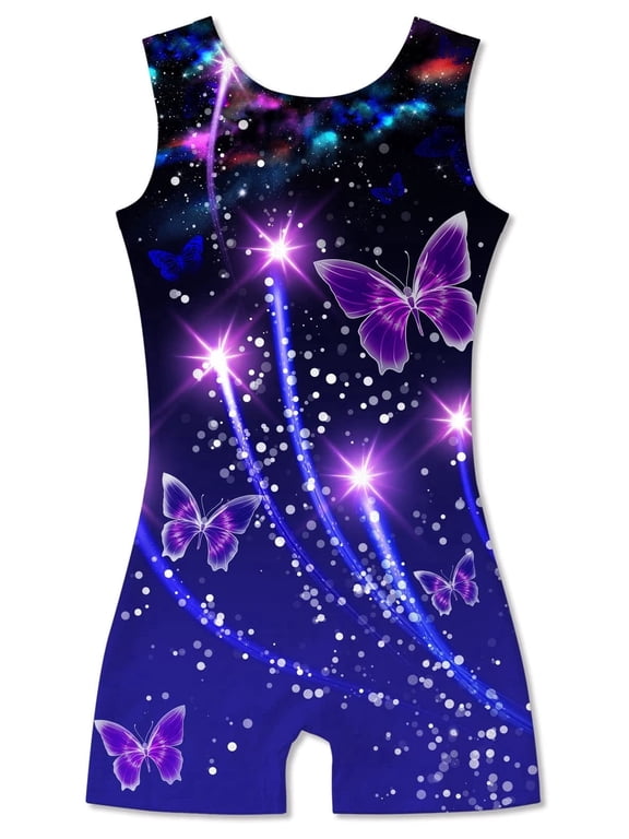 Girls Gymnastics Leotards Toddler Unitard Biketard Clothes Cute Kid Dance Outfit 2-10T