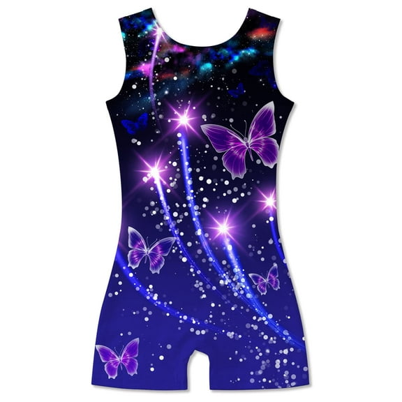 Aideaone Girls Gymnastics Leotards Toddler Unitard Biketard Clothes Cute Kid Dance Outfit 2-10T