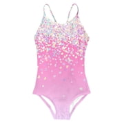 Aideaone Girls One Piece Swimsuits Quick Dry Beach Swimwear Bathing Suit 3-12 Years