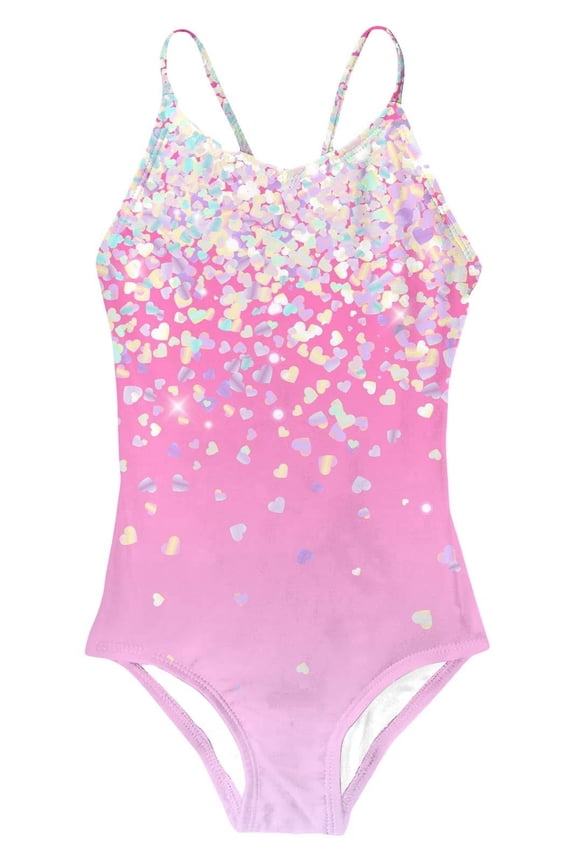 Girls One Piece Swimsuits Quick Dry Beach Swimwear Bathing Suit 3-12 Years