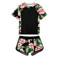 thumbnail image 1 of Aideaone Girls Short Sleeve Swimsuit 2-Piece Tankini Rash Guard Bathing Suit Sets Beach Swimwear 8-14T, 1 of 8