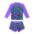 thumbnail image 1 of Aideaone Girls Rash Guard Swimsuit Long Sleeve Bathing Suit 2-Piece Set 3-10 Years, 1 of 6