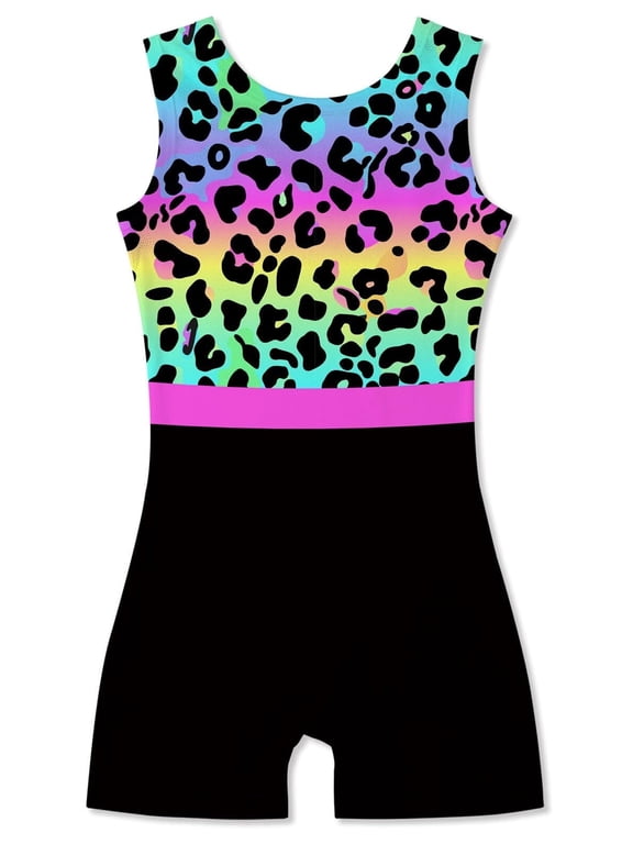 Gymnastics Leotards for Girls Leopard Toddler Sparkle Dance Unitards 3-10T