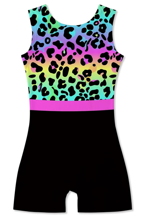 Gymnastics Leotards for Girls Leopard Toddler Sparkle Dance Unitards 3-10T
