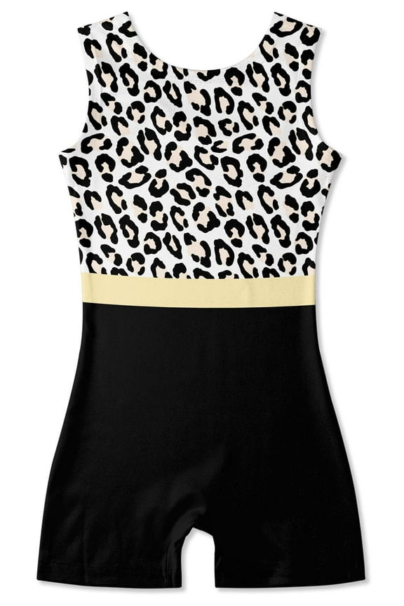 Gymnastics Leotards for Girls Leopard Toddler Sparkle Dance Unitards 3-10T
