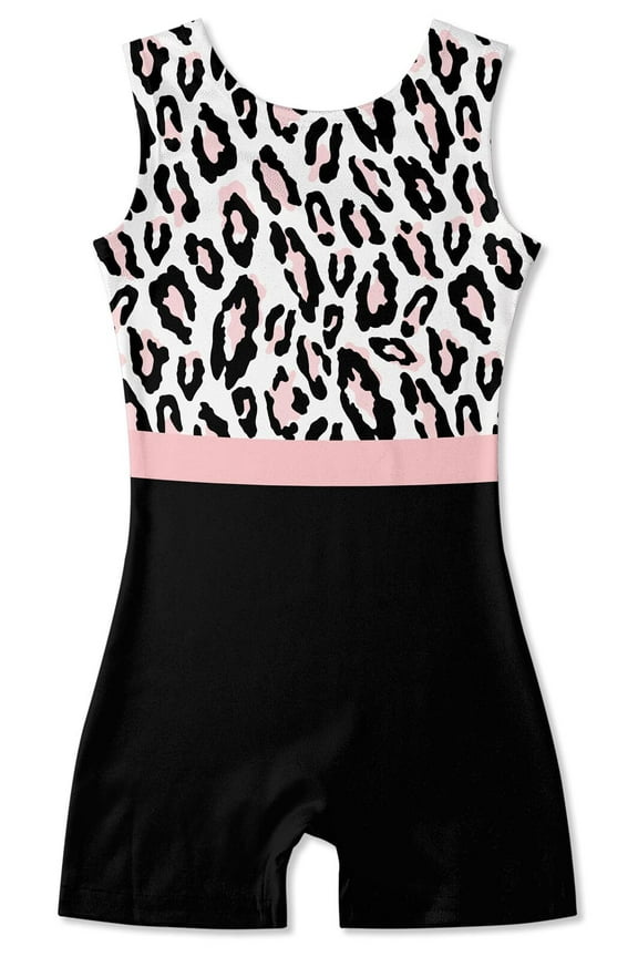 Gymnastics Leotards for Girls Leopard Toddler Sparkle Dance Unitards 3-10T