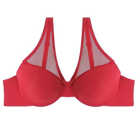 Youmita Women's High Apex Mesh Push Up Underwire Bra