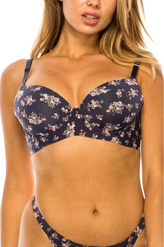 Women's Laser cut Push Up Bra with underwire, 34C