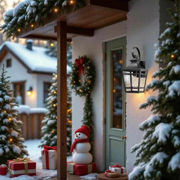 Youmumeub 16.5" Large Outdoor Wall Lights (2 Pack), Waterproof Exterior Sconce, Aluminum Wall Mount Fixture with Clear Glass for Porch, Garage, Patio, E26 Base, Black