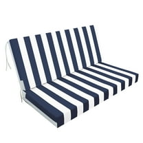Youmumeub 3-Piece Outdoor Loveseat Cushion Set, 4.5" Thick Deep Seat Patio Cushions with Removable Covers for Garden & Deck Furniture, Blue & White Stripe
