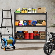 Youmumeub 3-Tier Industrial Shelving Rack, Heavy Duty Steel Garage Shelving Unit with 8500 Lb Capacity, Adjustable Shelves for Warehouse, Basement, 67, Black