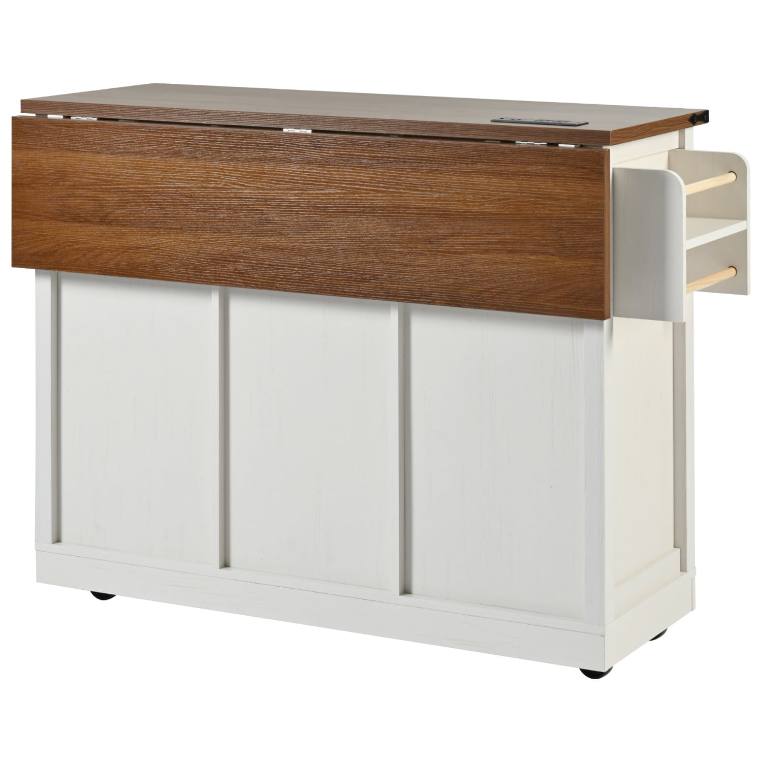 Youmumeub 54" Rolling Kitchen Island with Power Outlet, Large Prep Table with Storage Drawers ...