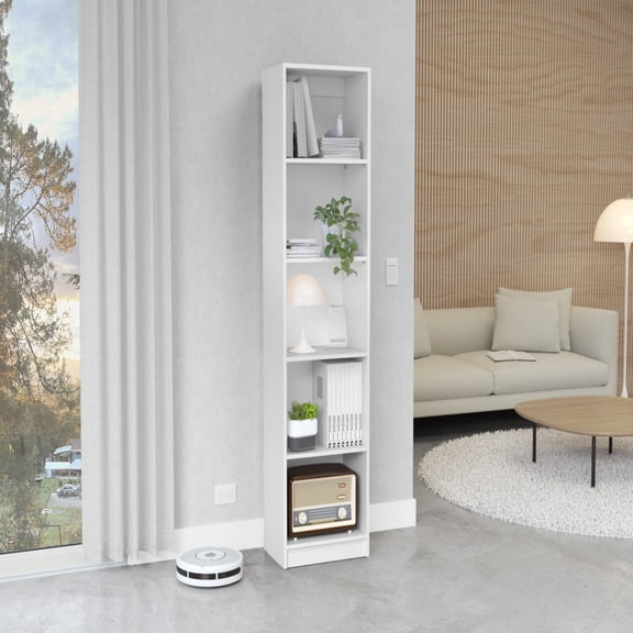 Youmumeub Compact Bookcase with Multiple Shelves - Slim Storage for Books and Decor, Ideal for Small Spaces, Living Rooms, and Offices, Perfect for Readers and Organizers