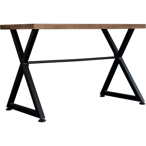 Youmumeub Nova Hallway Console Table or Writing Desk, 47" Contemporary Table with Hardwood Top and Metal Legs for Entryway or Home Office, Natural Wood/Black