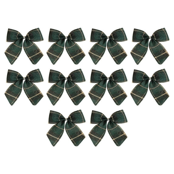 Youmylove 10-Pack Christmas Bows Various Styles Bows Fabric Christmas Tree Garland Accessories Decoration Decorations Holiday Party Crafts
