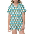 thumbnail image 1 of Youmylove 2PCS Sets Pajamas For Kids Children Graphic Printed Short Sleeve Button Shirt Shorts Sleepwear Set Leisure Dailywear, 1 of 3