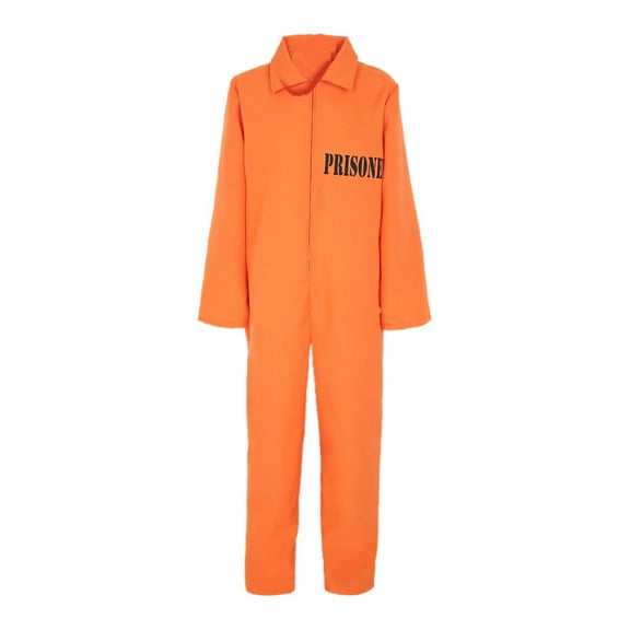 Youmylove Adult Orange Prisoner Jumpsuit Jail Inmate Male Prisoner Stage Show Party Fashion Gothic Vintage Hallowmas