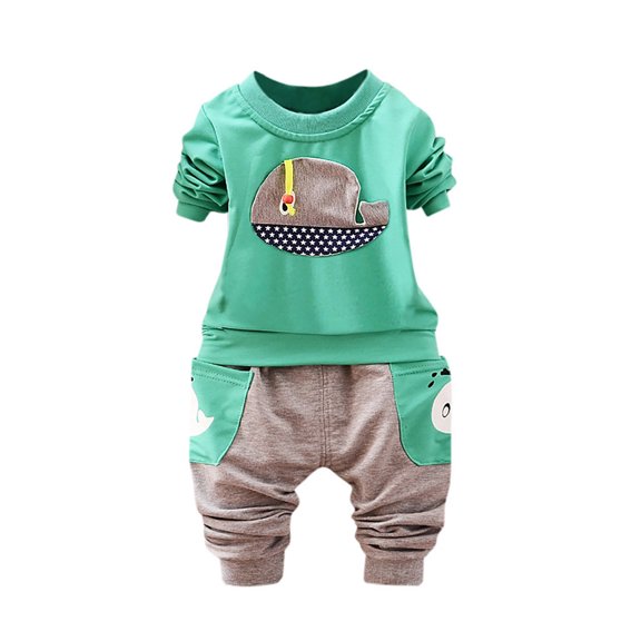Youmylove Baby Boys Stereoscopic Cartoon Star Tops Pocket Pant Outfits Set Boys 2 Piece Outfit