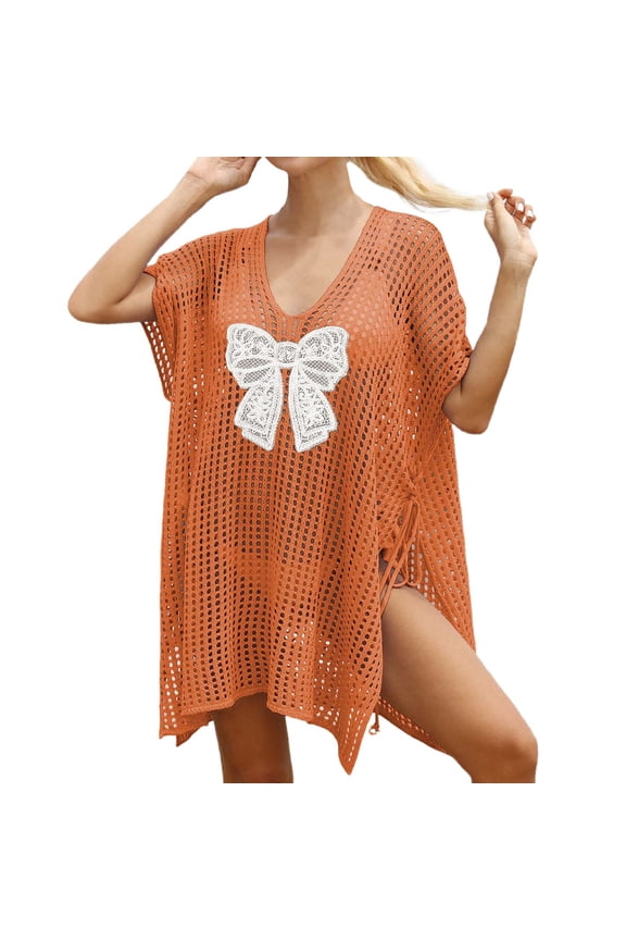 Bathing Suit Cover Up for Women 2025 Summer Lightweight Crochet Hollow Out Knit Beach Swim Cover Ups Vacation Dresses Women Swimwear Cover Up