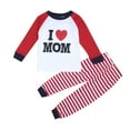thumbnail image 1 of Youmylove Boys Girls Letter Printed Pajama Set Sleepwear Long Sleeve Top And Pants 2PCS Children Clothes Sets Stylish Toddler Child Outwear, 1 of 7