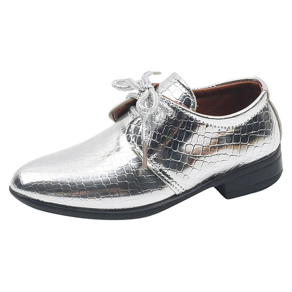 Youmylove Boys Leather Shoes Kids New Pattern Fashion Simple And Solid Color Comfortable Non- Lace Up Pointed Toe Dance Performance Shoes Child Lovely Footwear Walking