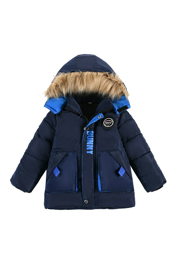 Children Boys Jacket Winter Coats With Hooded Fashion Casual Warm Clothes Windbreaker Winter Jackets For Kids Winter Jacket for Big and Little Kids