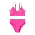 thumbnail image 1 of Youmylove Children'S Swimsuit Girls Bathing Suits Toddler Girl'S Swimsuits Solid Color Bikini Rullfe Bathing Suit Briefs Girls Bikini Swimwear Set Teen Girls Bathing Suit Kids Swimwears, 1 of 5