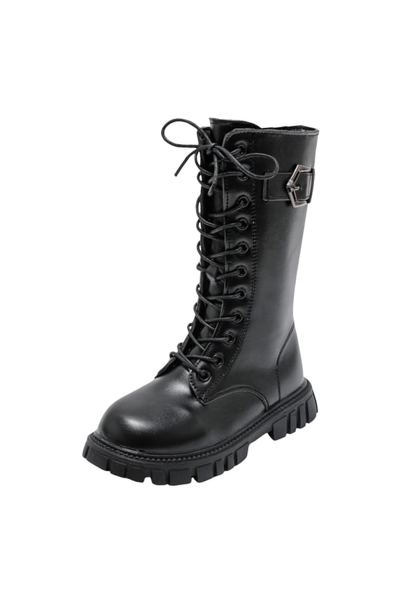 Children Shoes Comfortable Soft Flat Boots Fashion Lace Up Princess Boots Child Lovely Footwear Walking