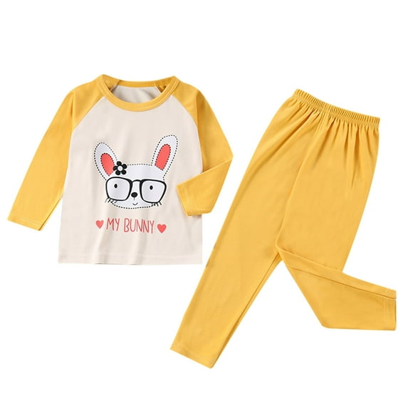 Youmylove Children's Long Autumn Clothes Set You This Boy And Girl Homewear Big Children's Velvet Base Pajamas Casual Children's Wear Child Sleepwear Homewear Pjs