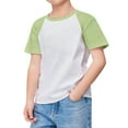 thumbnail image 1 of Youmylove Comfort Boys Shirts Kids Boys Girls Casual Short Sleeve Colorblock Oversized Round Neck Tee Shirt Tops Basic Tees Dailywear For 4-5 Years, 1 of 4