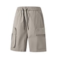 thumbnail image 1 of Youmylove Comfort Mens Shorts 2025 Summer New Men's Solid Color Loose Cargo Shorts Beach Vacation Shorts, 1 of 3
