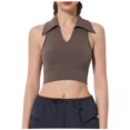 thumbnail image 1 of Youmylove Comfort Womens Tops Workout Crop Tops Collared Sleeveless Tank Top Athletic Golf Polo Shirts Exercise Gym Yoga Tops Trendy Vacation Clothes, 1 of 6