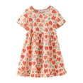thumbnail image 1 of Youmylove Dresses For Girls Toddler Kids Children Summer Short Sleeve Flower Prints Princess Dress Fashion Cute Dresses, 1 of 7