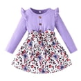 thumbnail image 1 of Youmylove Dresses For Girls Toddler Long Sleeve Cartoon Prints Ribbed Princess Dress Clothes, 1 of 6