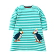 thumbnail image 1 of Youmylove Dresses For Girls Toddler Long Sleeve Dress Cartoon Stripes And Penguins Appliques A Line Flared Skater Dress Cotton Tutu Dress Outfit, 1 of 9
