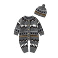 thumbnail image 1 of Youmylove Fall Winter Sweater For Kids Tops Baby Girls Boys Cotton Knitted Sweater Romper Jumpsuit Outfits Hat Set, 1 of 9
