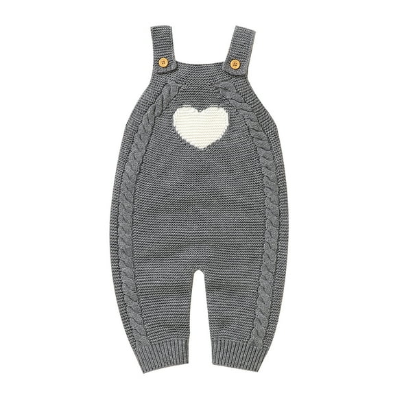Youmylove Fall Winter Sweater For Kids Tops Baby Knit Romper Cotton Sleeveless Boy Girl Sweater Clothes Heart Pattern Jumpsuit 1 Piece Outfits