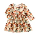 thumbnail image 1 of Youmylove Fashion Dresses For Girls Toddler Long Sleeve Thanksgiving Day Cartoon Prints Princess Dress Clothes, 1 of 7
