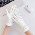 thumbnail image 1 of Youmylove Fashion Lace Butterfly Embroidery Lined Gloves Women Lambskin Leather Driving Gloves Fashion Mittens Mitt, 1 of 2