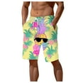 thumbnail image 1 of Youmylove Fashion Men's Shorts Mens Summer Hawaiian Beach Shorts Pineapple Printed Shorts Drawstring Elastic Waist Short Pants Casual Hiking Shorts, 1 of 5